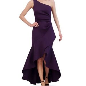 Eliza J Purple One Shoulder Dress